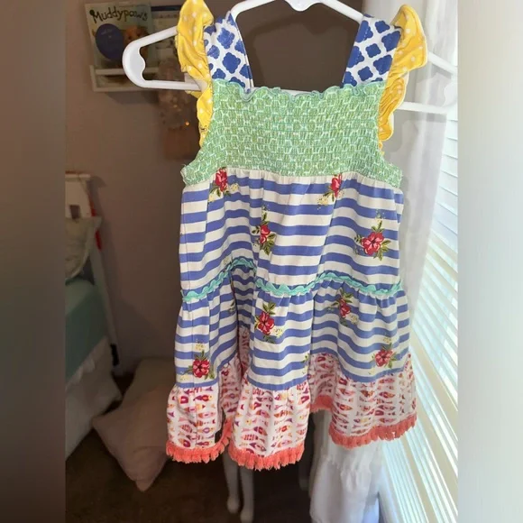 Matilda Jane Blue and White Sundress with Flutter Sleeves - Picture 2 of 4